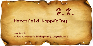 Herczfeld Koppány névjegykártya
